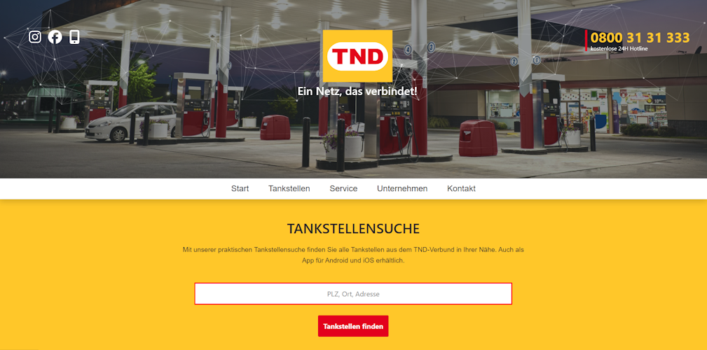 Bild der TND Website